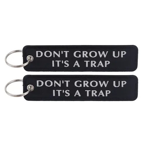 1pcs Computer Pop-up Window Quotes Embroidered Keys Tag Keychains For Motorcycles Backpack Fashion Key Ring Accessories Gifts - Image 10