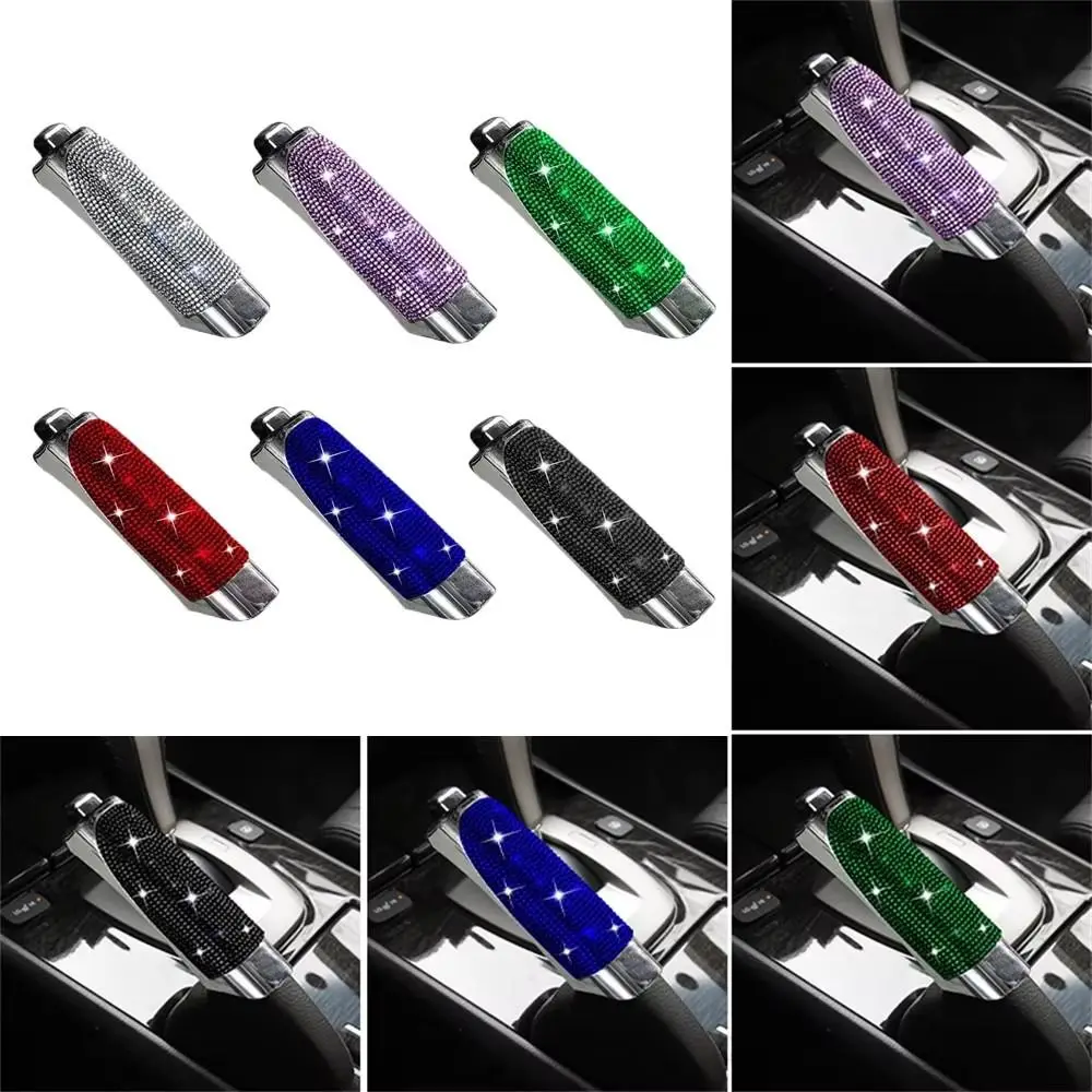 Bling Crystal Car Handbrake Cover Anti-slip Easy to Install Diamond Handbrake Grip Cover Car Hand Brake Sleeve