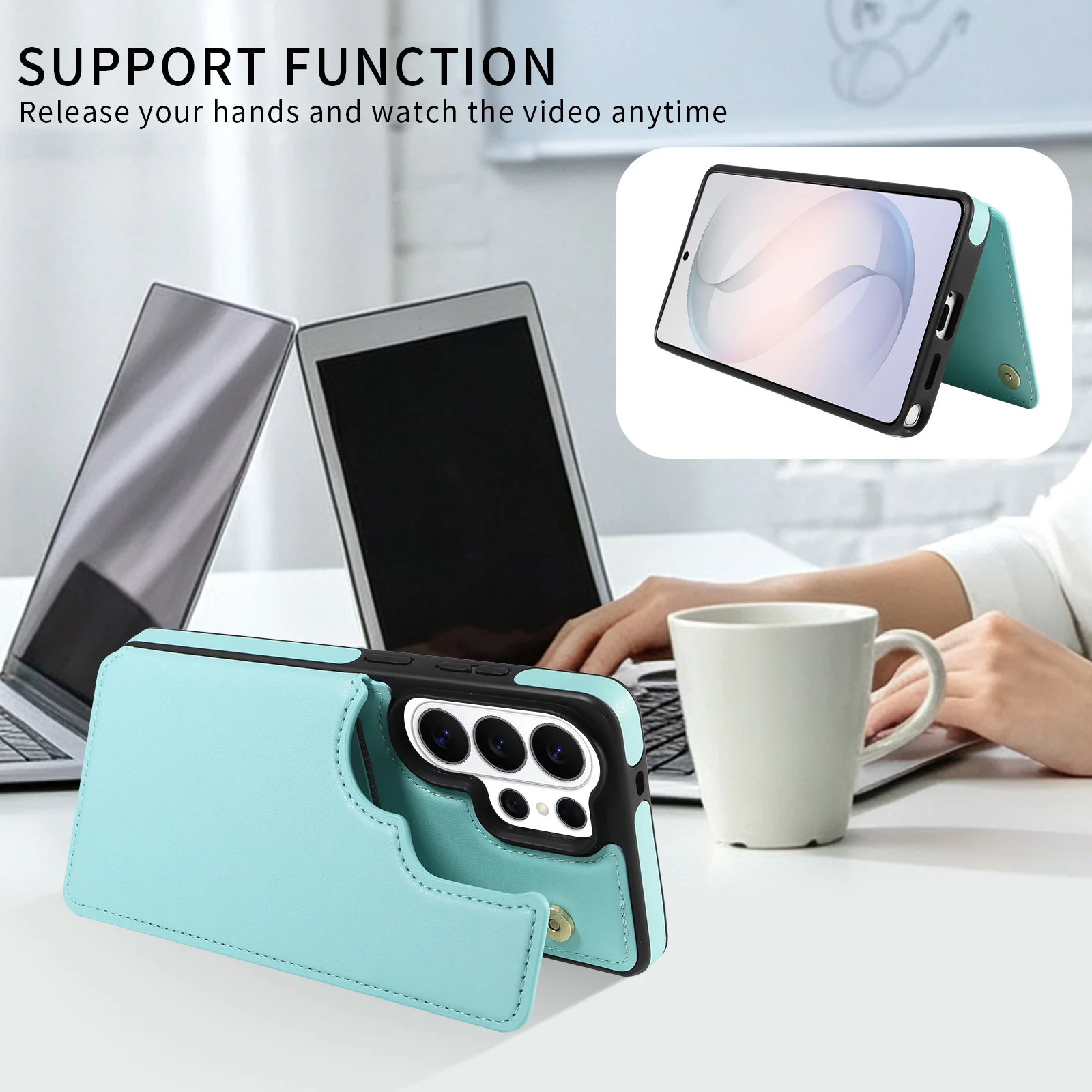 Luxurious RFID-Blocking Flip Wallet Phone Case with Anti-Theft Card Slot
