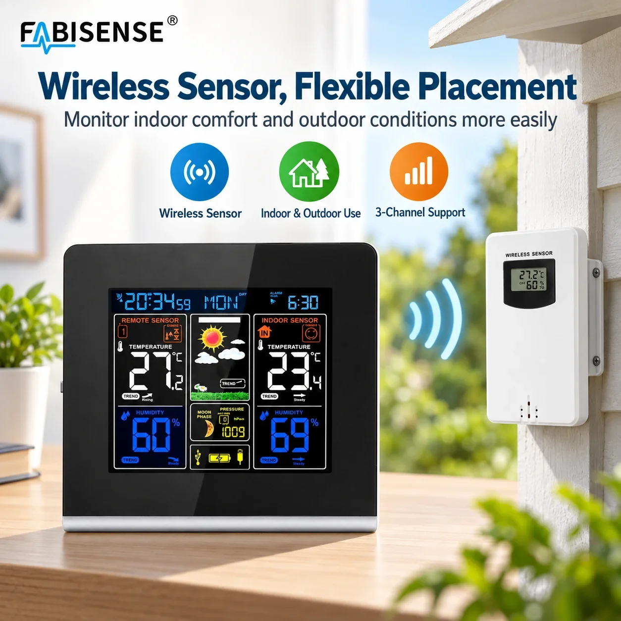 Wholesale Wireless Digital Weather Station with Automatic Forecast and Indoor-Outdoor Hygrometer Thermometer