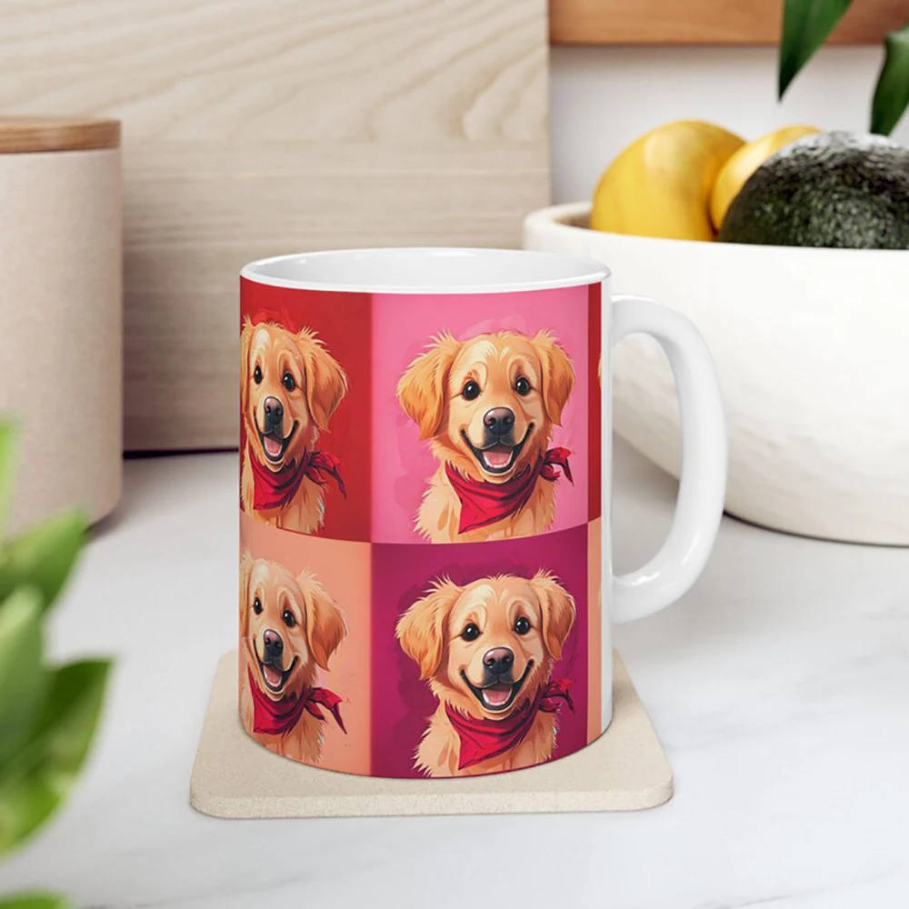 Auf Bestellung gefertigte Hunde-Aquarell-Porträtsbecher, individuelles Bild, Text, Trinkgeschirr, Haustier-Gedenkgeschenk für Haustierfamilien, BFF-Freund – Detail 6