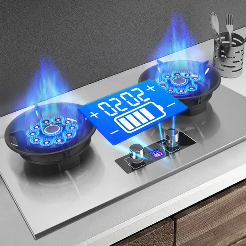 Gas Stove Price High Power 2 Burner Stainless Steel Battery Smart Cooker China Burner Gas Stove for Home
