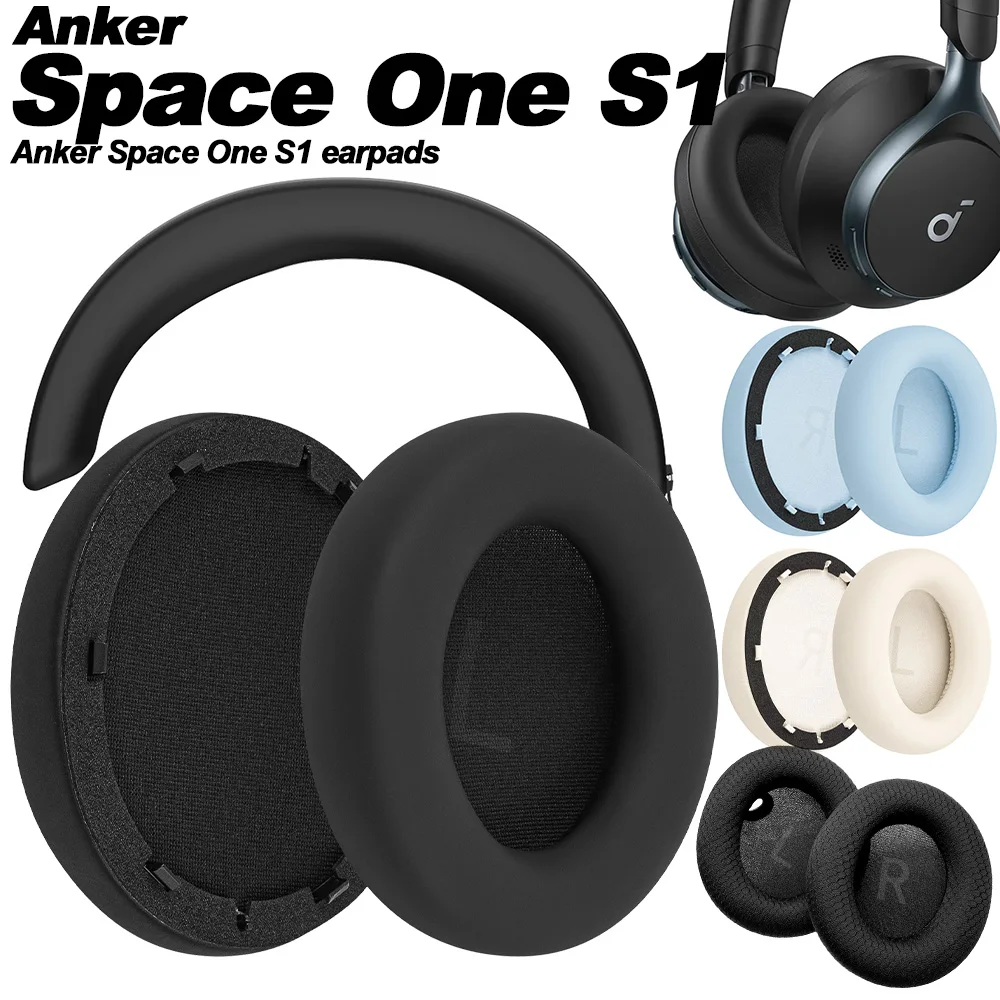 Earphone pads For Anker Space One S1 replacement pink Earpads headphones Earmuffs Mesh Memory Covers Sponge Protein