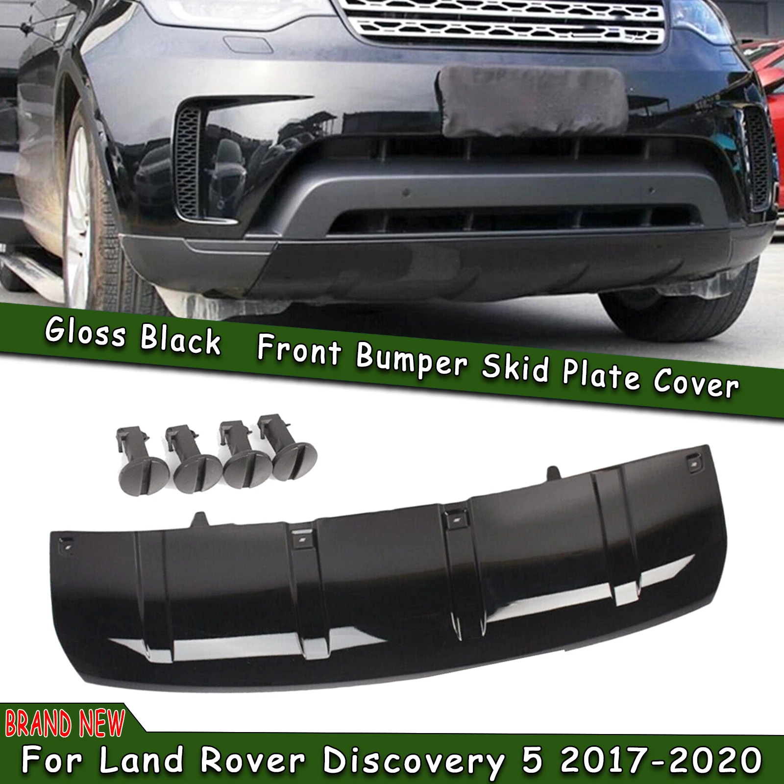 

Car Front Bumper Plate Spoiler Tow Hook Guard Panel Fender Cover For Land Rover Discovery 5 2017 2018 2019 2020 2021 2022 2023