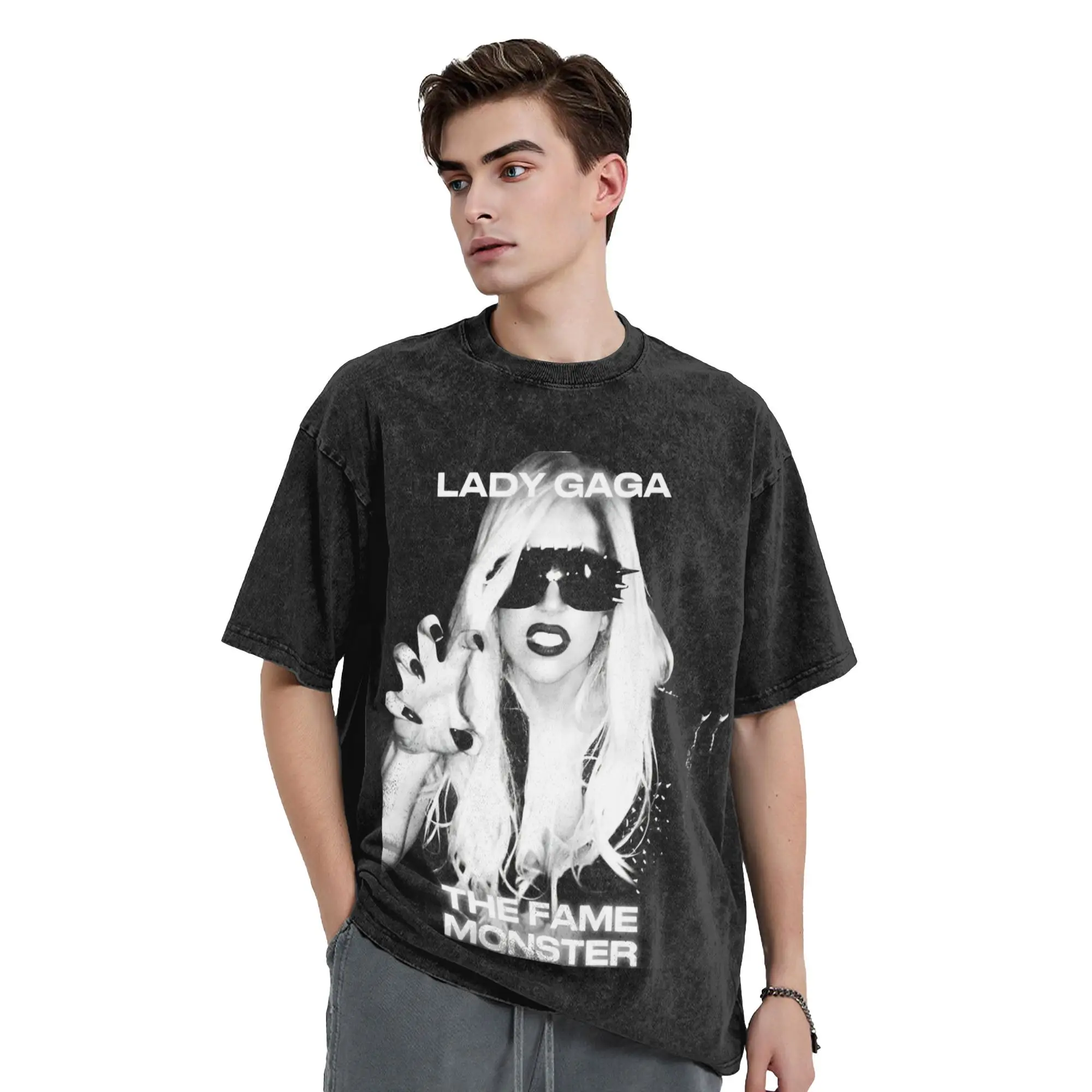 Men Women T Shirt Ladys Gagas Mayhem Washed T-Shirts Hip Hop The