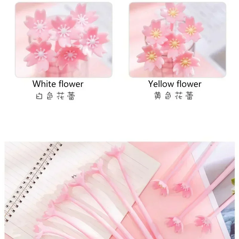 10 قطع سيليكون زهر الكرز الزهور الوردي هلام القلم...