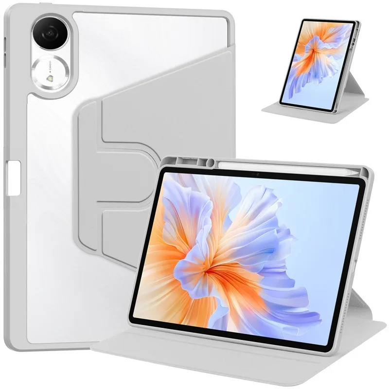 Shockproof 360 Rotating Acrylic Tablet Case with Pencil Holder - Smart and Durable Cover