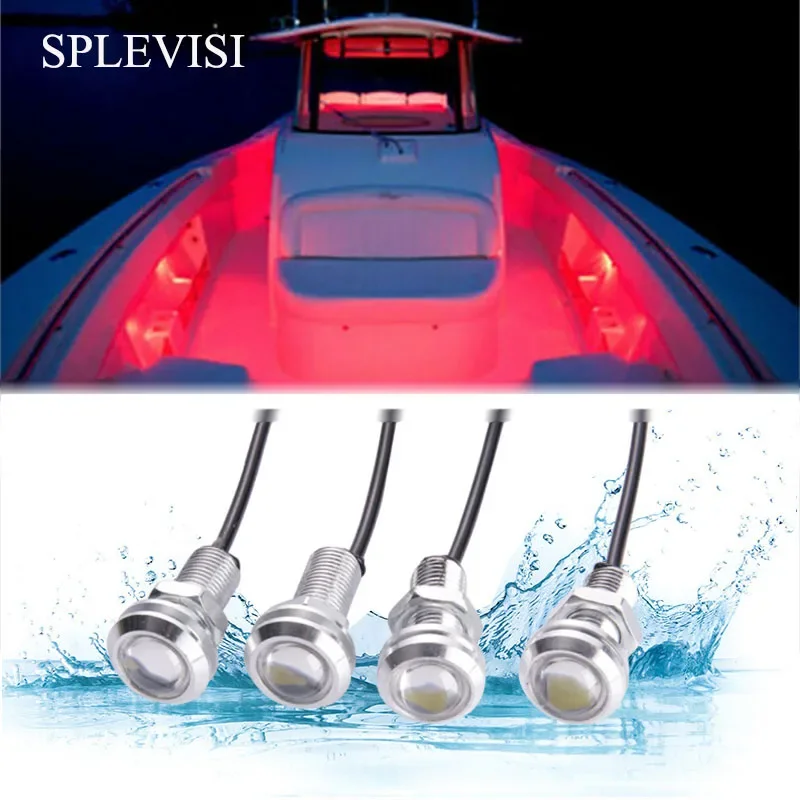 4X Led Per Barche Luce Argento Impermeabile Subacquea Per Rxp-X 260 Anfibi Quadski Seadoo Rxt-X Seadoo Gtx Waverunner Pwc