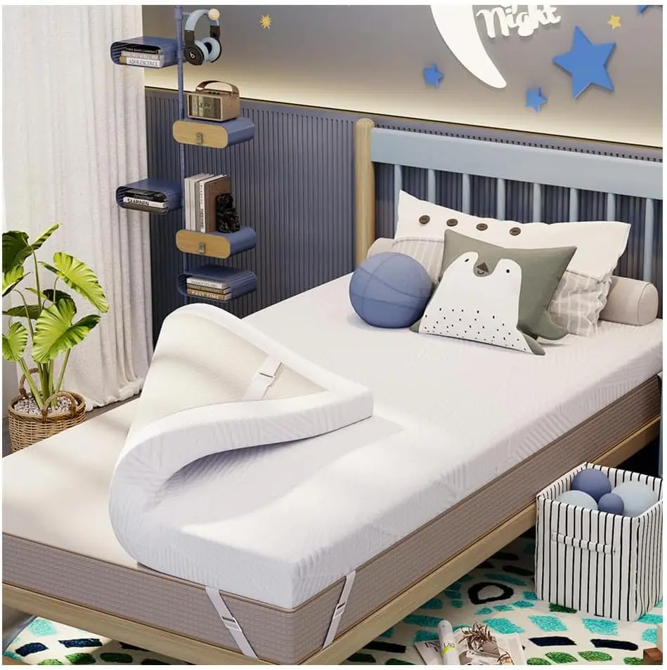 2 Inch Twin Gel Memory Foam Mattress Topper, Cooling Bed Topper with Removable Cover, Soft & Pain Relief & Breathable
