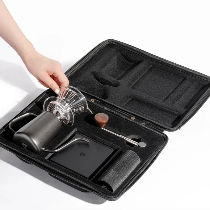 TIMEMORE new mini portable bag gift box Hand brew coffee pot electronic scale set home travel brew coffee gift 3