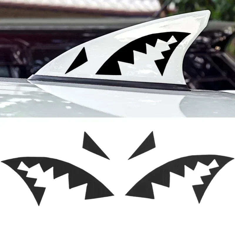 Fashion Shark Mouth Reflective Stickers Car Antenna Shark Fin Vinyl Decals Sticker Car Decoration Accessories