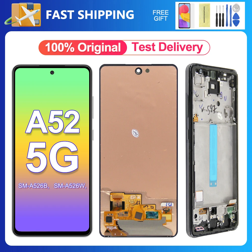 100% New LCD For Samsung Galaxy A52 5G A526 A5260 A526B A526F/DS LCD  Display Touch Screen Digitizer Panel For Samsung A52 5G lcd - AliExpress