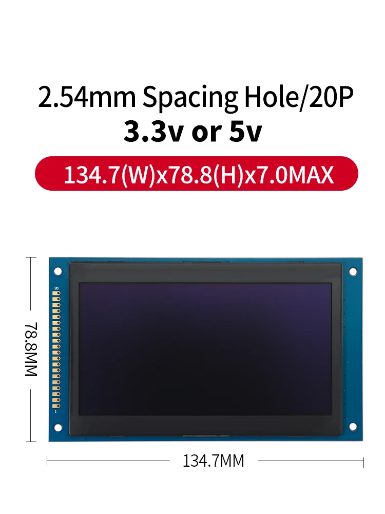 ドスコイページ Green Color 4.71” SSD1322 SPI 6800 4.70 Inch 256x128 Display 256
