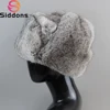 New Men Russian Winter Real Rabbit Fur Bomber Hat Super Warm 100% Natural Rabbit Fur Hats Male Full Pelt Genuine Rabbit Fur Cap 1