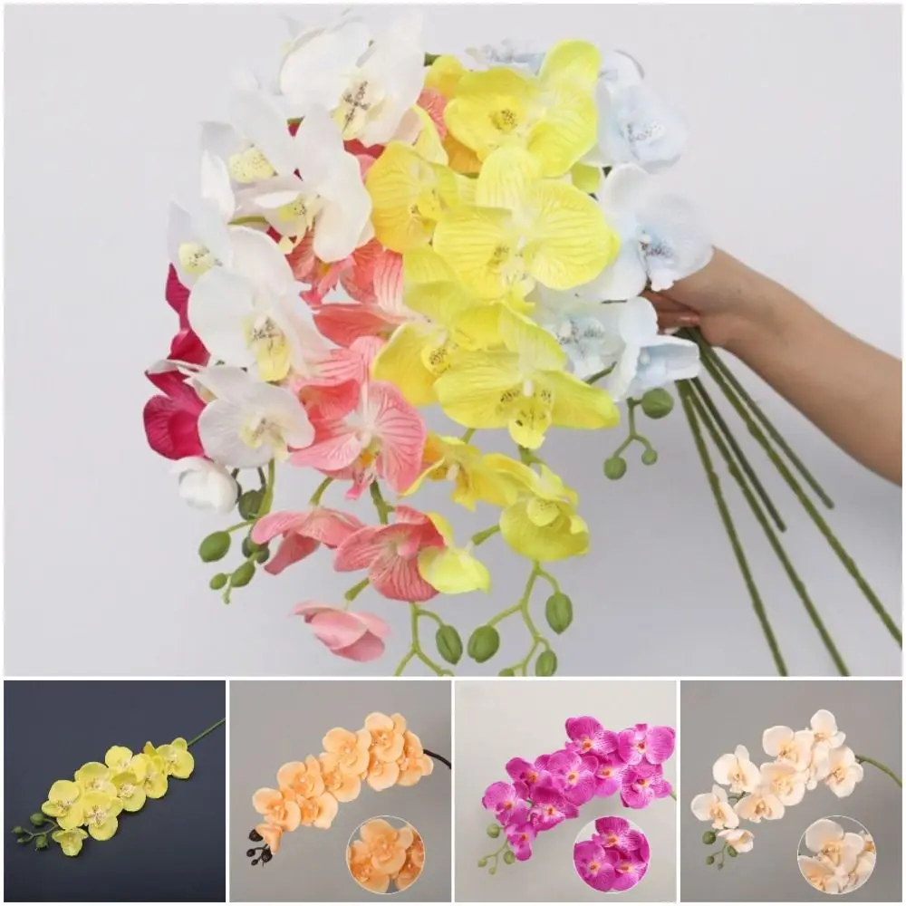 Silk White Artificial Orchid Flower Wedding Decoration