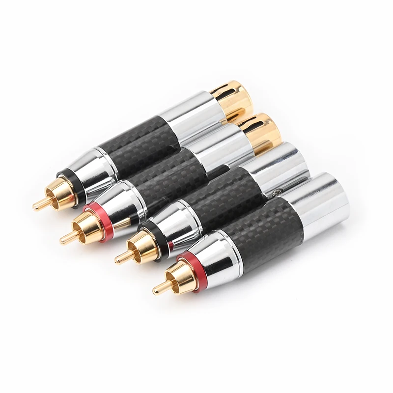 

ATAUDIO XLR to RCA Adapter New Carbon Fiber Gold Plated Hi-end Balanced Cable Plug Connector XLR Male(Female) to RCA Male Socket