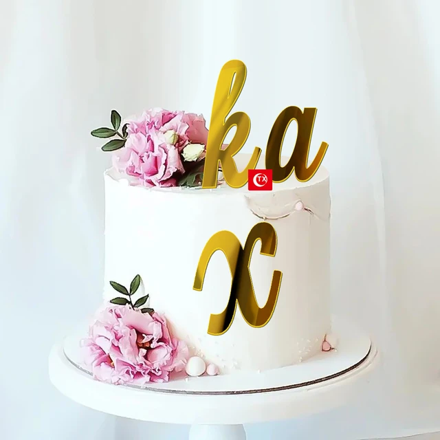 Acrylic Alphabet Cake Topper DIY Personalized Name Cupcake Toppers with AZ  Letter Mirrored Gold Picks for Custom Wedding Cake Decorations Baby Shower