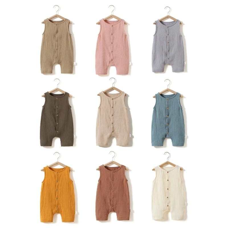 

Sleeveless Jumpsuit for Baby Infant One-pieces Rompers Summer Clothing Home Wear