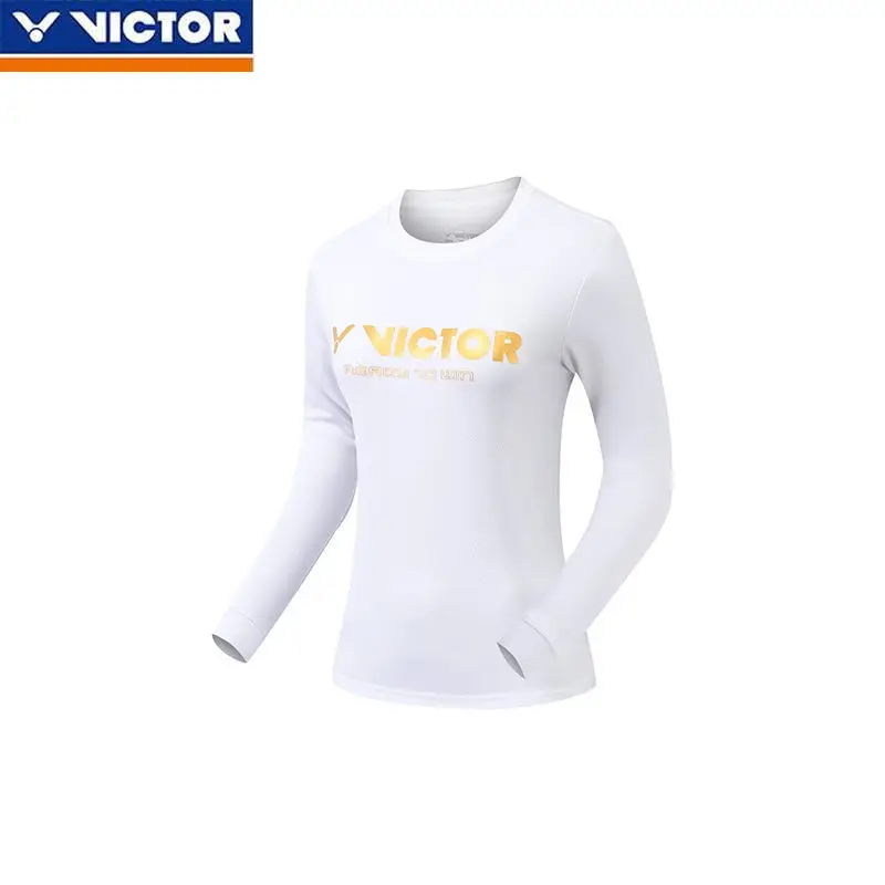 Victor New Men's and Women's Same Badminton Suit Long-sleeved Crew Neck Sweater with Trousers Suit