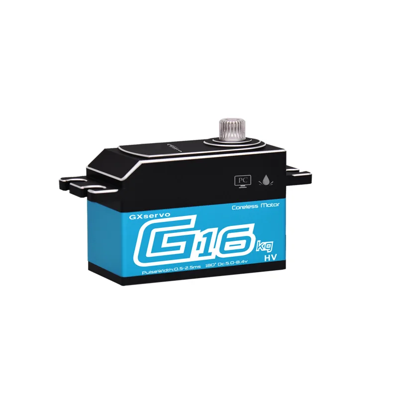 GXservo 16KG Large Torque CNC Aluminium Shell Metal Gear Coreless Waterproof 1:10 Short Body For RC Car Robot Airplane Boat 5