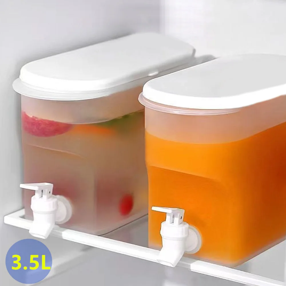 3.5L Large Capacity Cold Water Kettle with Tap Home Refrigerator Juice Fruit Teapot Kettle Dispenser Kitchen Container Gadget