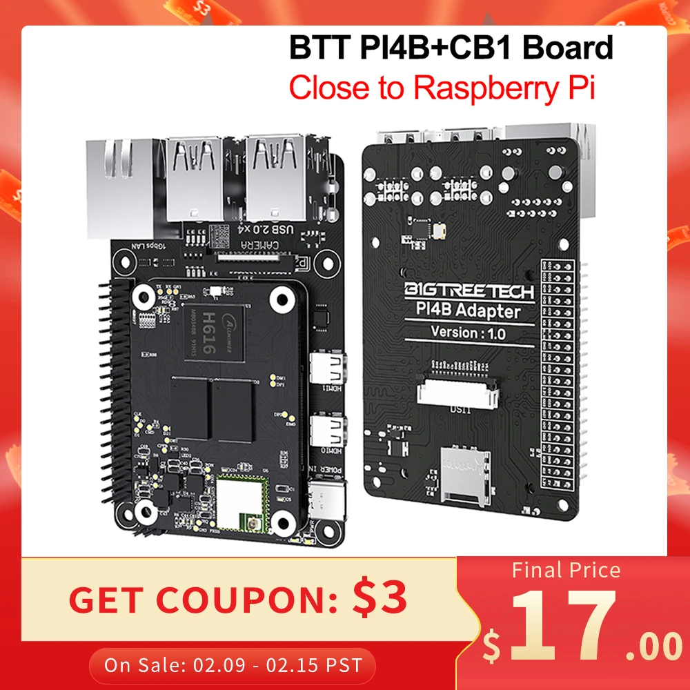 BIGTREETECH adaptador PI4B BTT CB1 Core Board SKR MINI E3 V3.0 Octopus ...