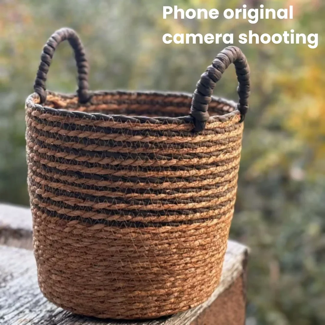 High Quality Wicker Basket For Planter Natural Flower Pot Bamboo Seagrass Woven Storage Baskets Toy Holders Home Garden Deco 4