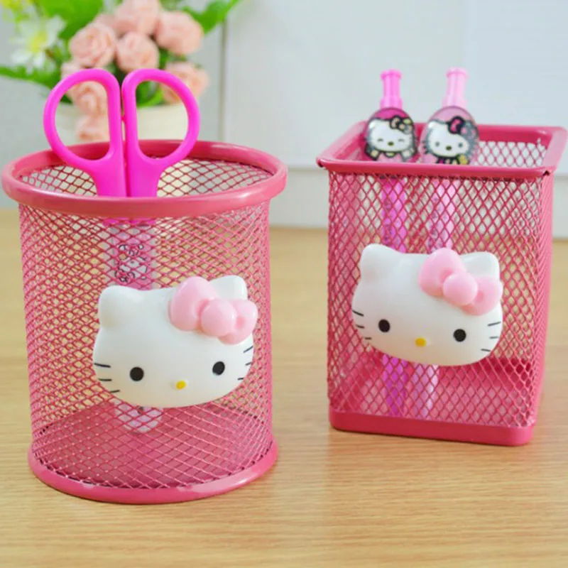 

Cartoon Sanrio Cat Mymelody Metal Hollow Pen Holder Cute Anime Student Stationery Desktop Decoration Makeup Brush Storage Gifts