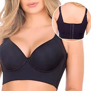 Women Full Support Strapless Bra Push up Plus Size Seamless Bra Non-Slip  Convertible Bandeau Bra Invisible Lifting Underwired