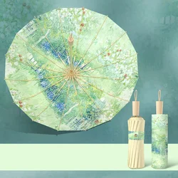 Stylish UPF50+ Floral Sun Umbrella with All - Weather UV Protection and Portable Folding Jacquard Cover - 16K (4)