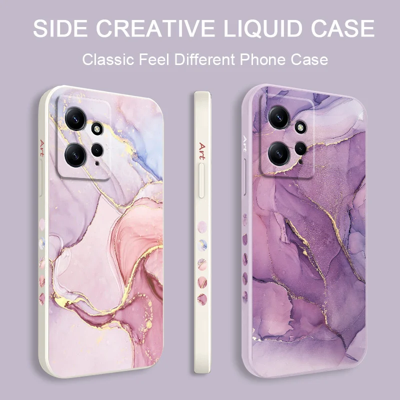 Gold Marble Liquid Silicone Soft Phone Case