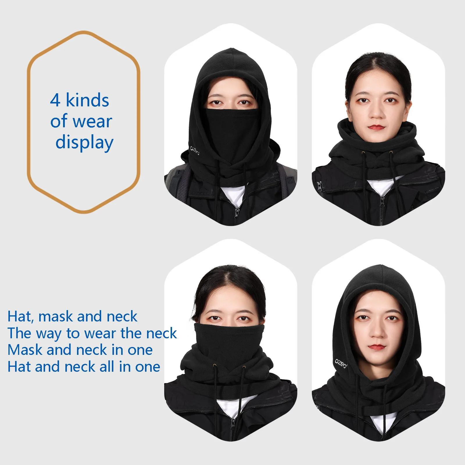 Winter Board Skiiing Face Mask Keep Warm Outdoor Motorcycle Riding Hat Protect Neck Hooded Windproof Thermal Skiing Full Mask face mask