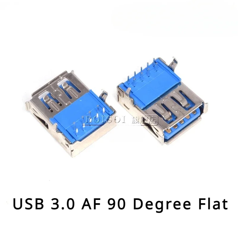 

5PCS/10PCS Female USB 3.0 Connector Socket Type-A Female 9 Pin DIP Socket Connector for Data Transmission Curved Mouth