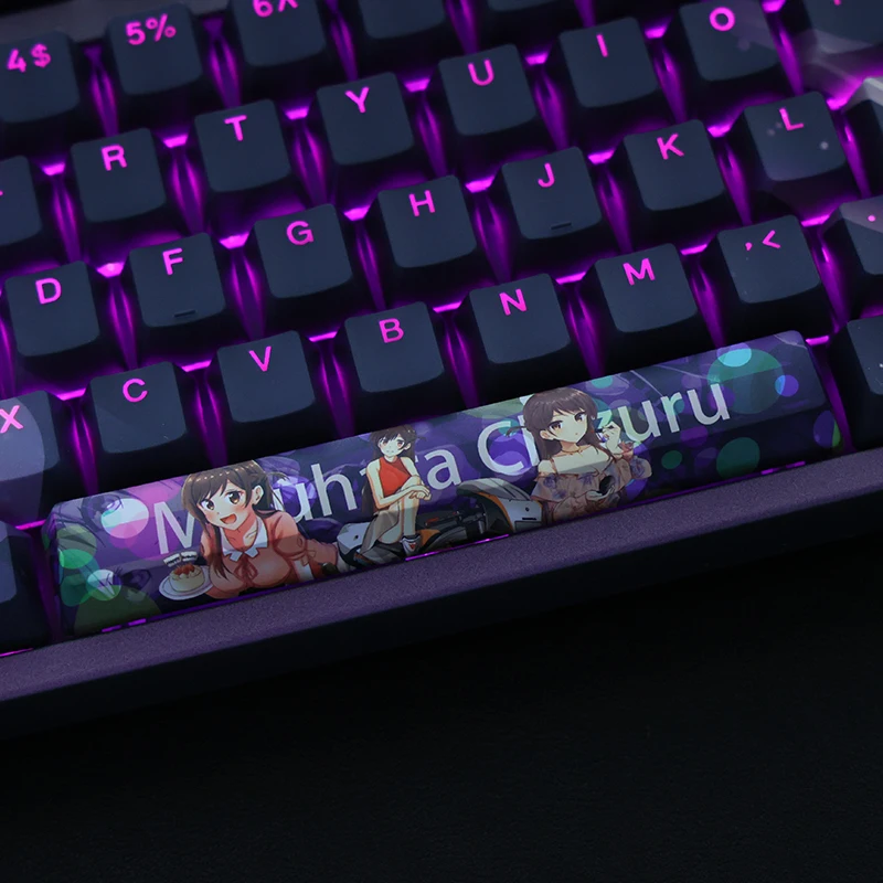 Chaves Mizuhara Chizuru Anime Tema Pbt Keycaps Rbg Translúcido Cereja Perfil para Teclado Mecânico Tema Keycaps 108 - Imagem 4
