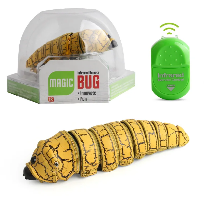 Novelty Funny Remote Control Colorful Bugs Toy Creative Halloween Prank Scare Infrared Sensor Insect Caterpillar Electric Toys