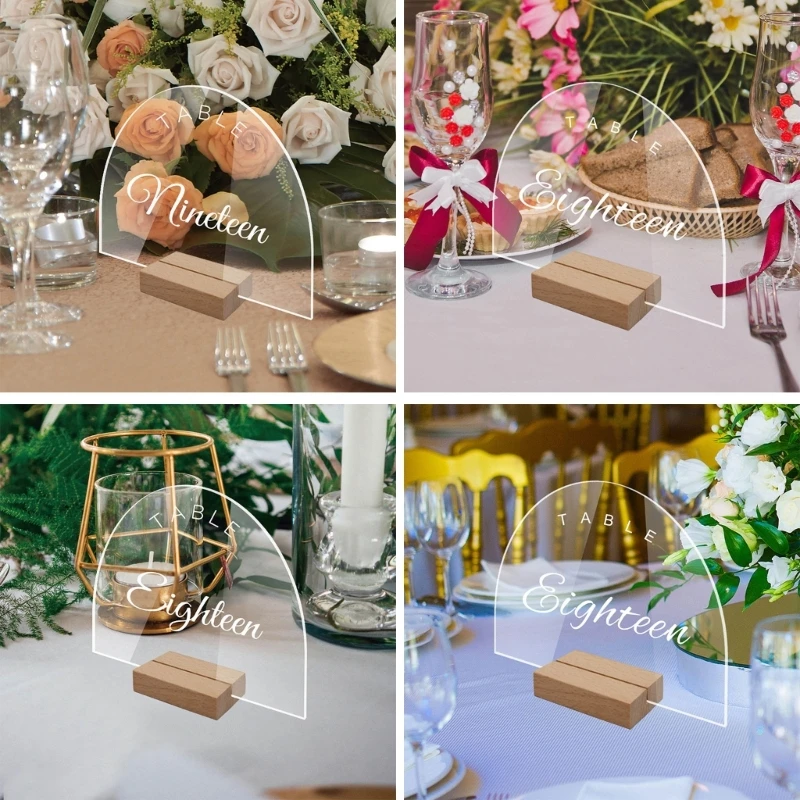 Clear Acrylic Table Place Card Wedding Blank Butterfly Square Arched Half Round Seating Cards Sign Guest Names Tag Party decorat