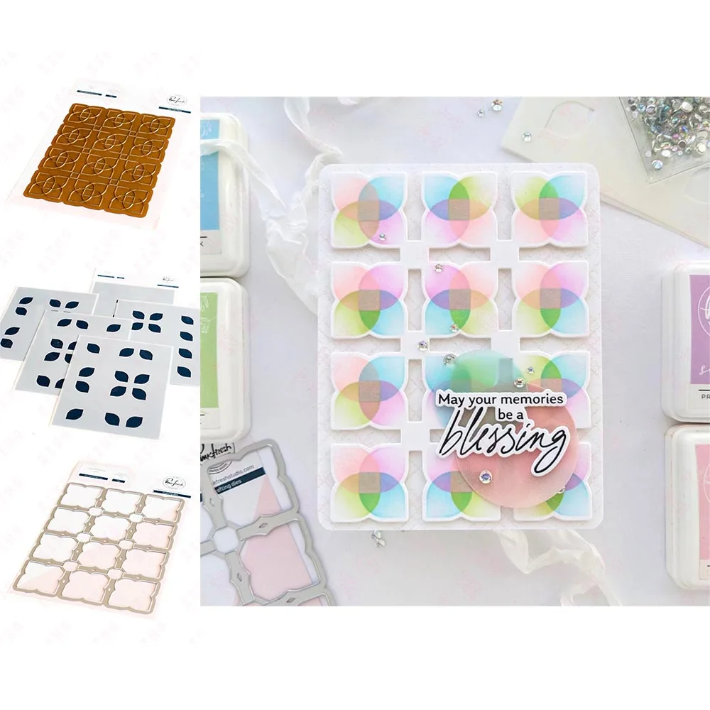 

Newest Metal Cutting Dies Hot Foil Set Scrapbook Album Decoration Embossing Stencil Diy Handmade Craft Overlapping Geo Leaf Mold