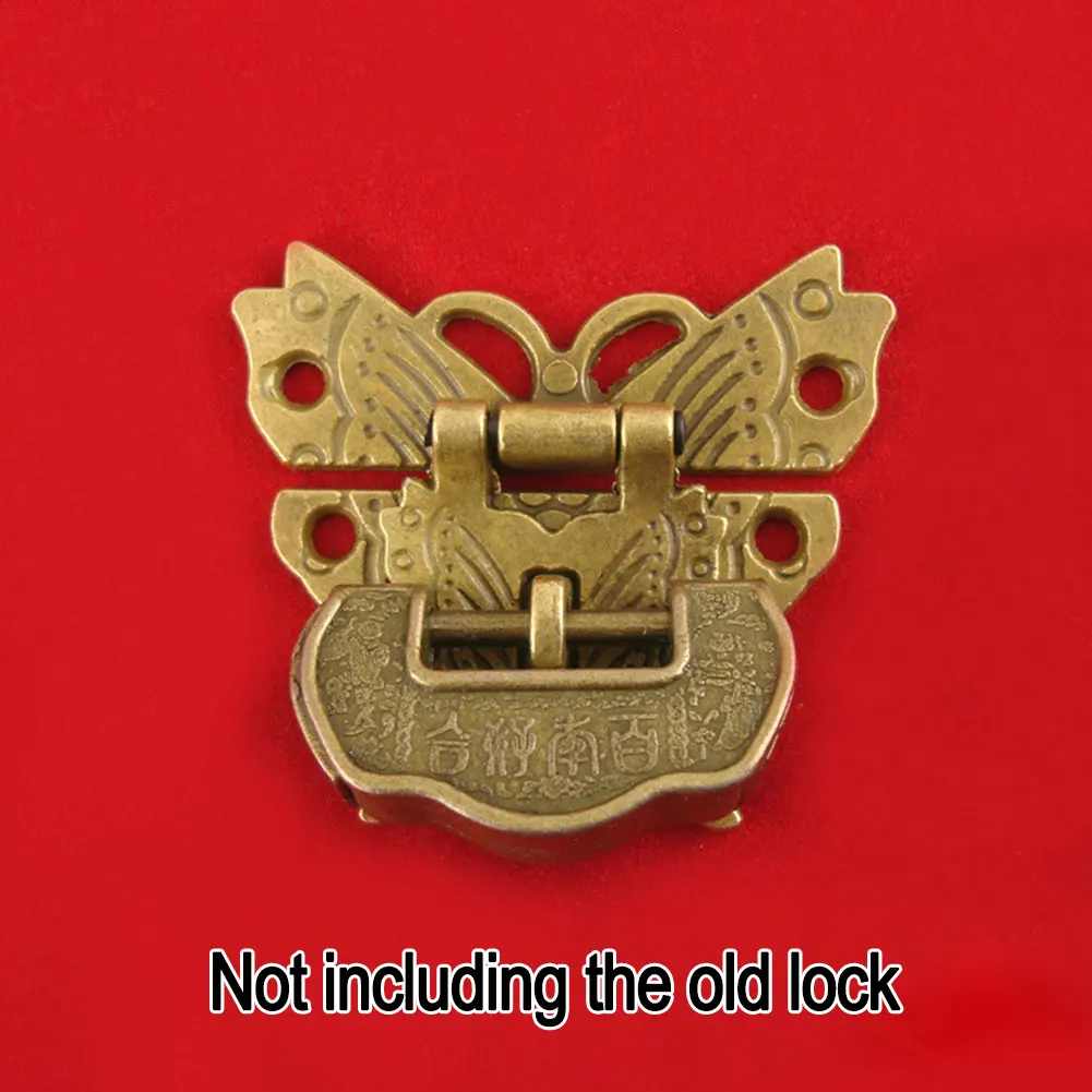 Description Picture 3 of itemRetro Alloy Butterfly Latch Catch Wooden Jewelry Box Case Hasp Lock w/ 6 Screws