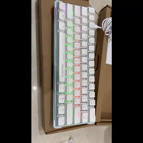 COOLERPLUS Wired Gaming Keyboard- 61 Keys Compact Mechanical Keyboard, LED Backlit, Red Switch