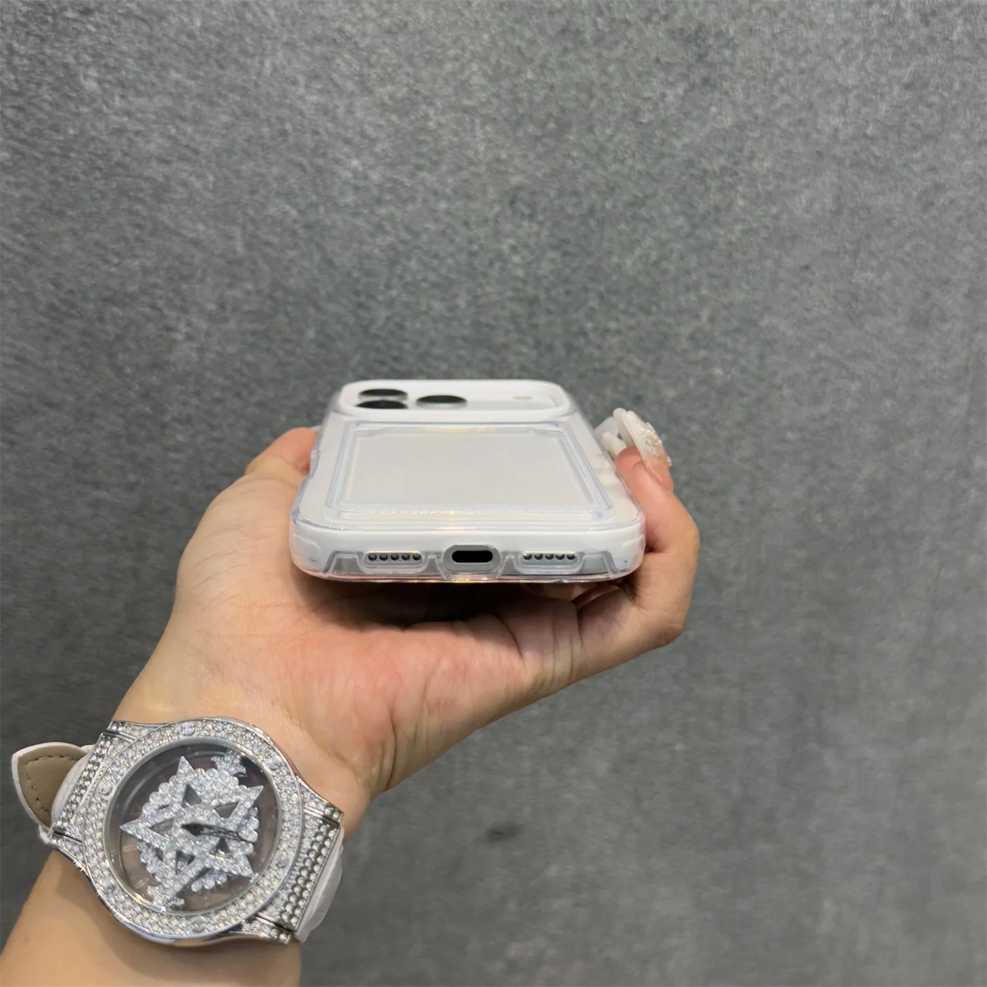 Candy Color Shockproof Phone Case with Card Slot and Photo Clip