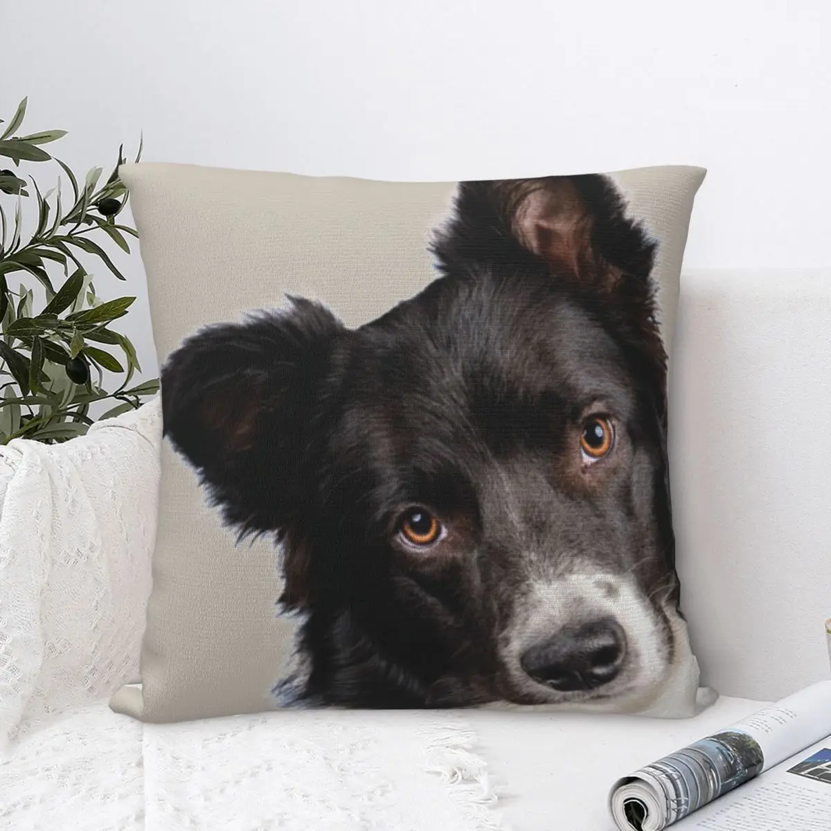 

Border Collie Dog Pillowcase Pillow Case Cushion Cover Home Sofa Car Decorative Throw Pillow Pillowcases Print Cartoon 45*45cm