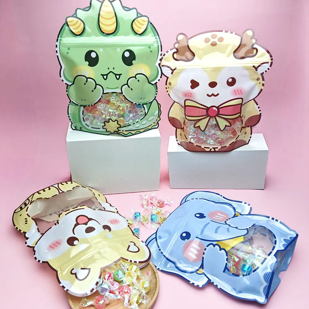 10/20/30 stücke Cartoon Süßigkeiten Tasche Lebensmittel Verpackung Taschen Ziplock Nette Kinder Kinder Geschenk Kunststoff Versiegelt Cookies Snack Lagerung Beutel