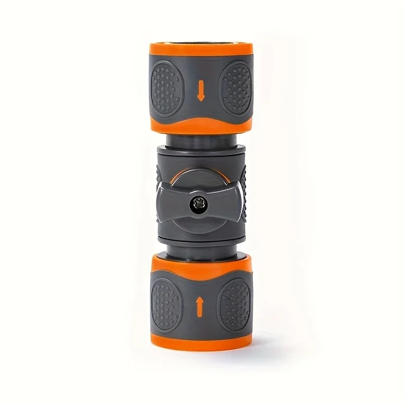 1-PC Double-End Quick Connect with Shutoff Valve - Universal Garden Hose Adapter for Spray Guns & Watering