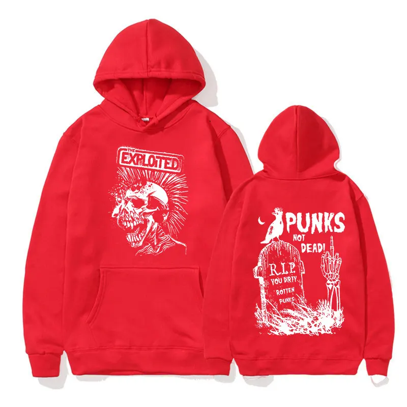 Rock Band The Exploited Not Dead Pullover Hoodie Men's Fashion Hip Hop Sweatshirts Unisex Punk Retro Oversized Hoodies Streetwea 3