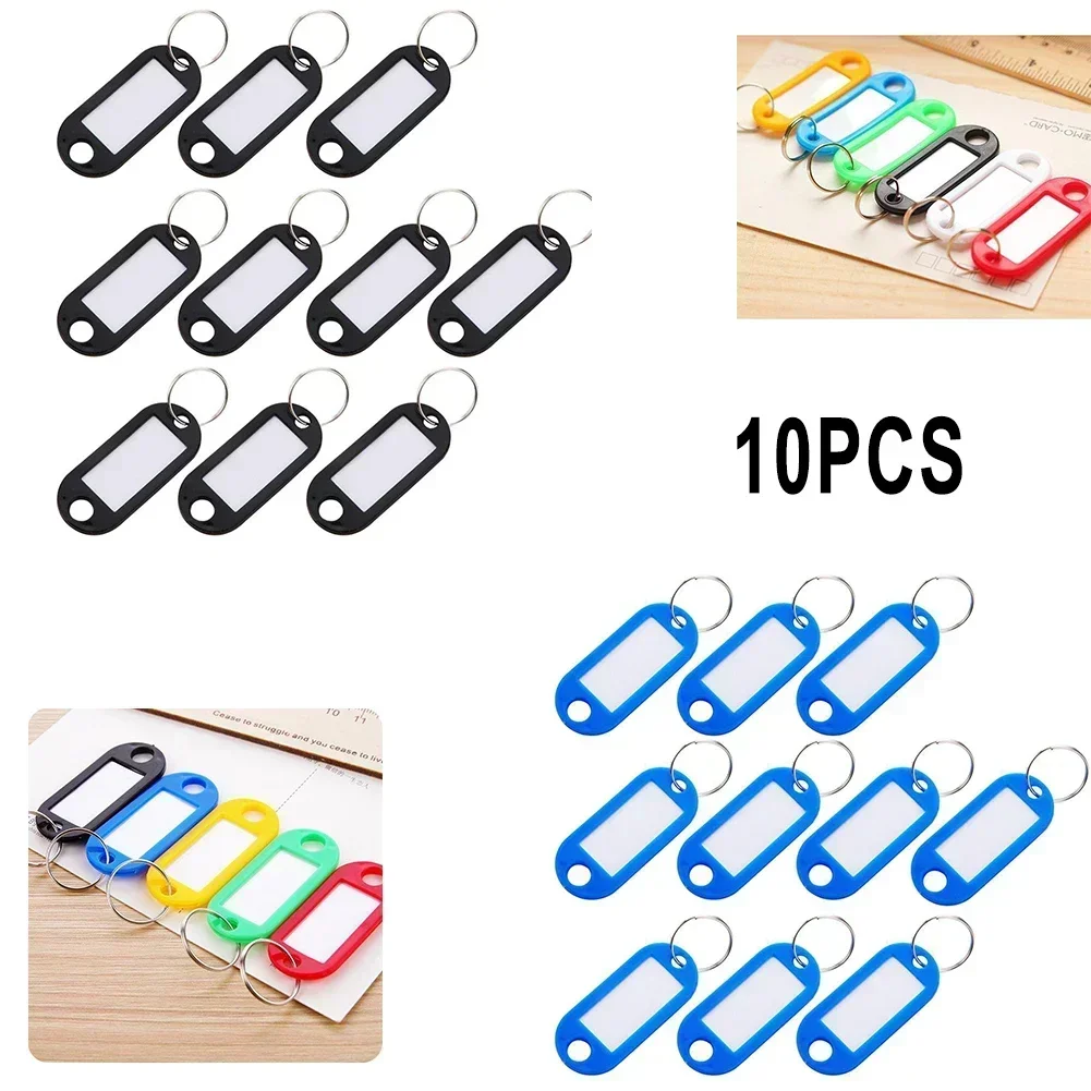 Customizable Keychain ID Tags with Writable Plates and Split Ring