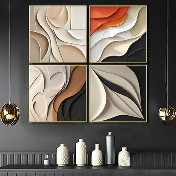 Abstract Relief Geometric Art Posters 1