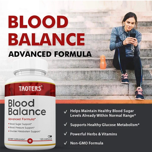 Blood Balance - Supplement, Supports Regulated Blood Sugar and Blood Pressure, Glucose Metabolism, 120 Capsules