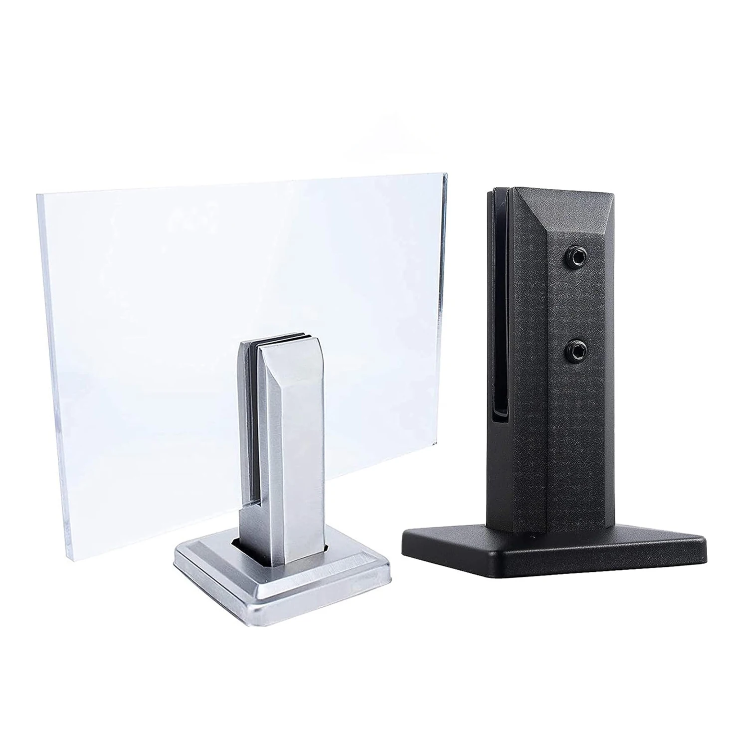 NUZAMAS - Postes De Cristal Para Piscina/Jardín, Acero Inoxidable Negro