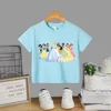 Disney Teen Summer Clothing 100% Cotton T-shirt Beautiful Barbie Princess Kids Short Sleeve Top Cotton T-shirt Boys Girls Comfor 4