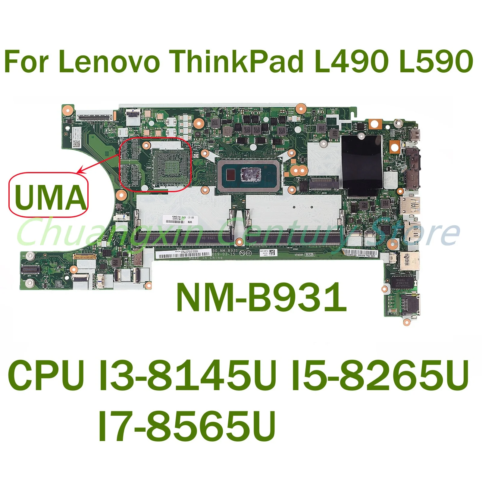 

For Lenovo ThinkPad L490 L590 Laptop motherboard NM-B931 with CPU I3-8145U I5-8265U I7-8565U 100% Tested Fully Work